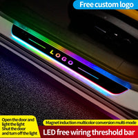 Seuil de Porte LED Lumineux Logo Personnalisé Sans Fil USB