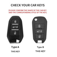 Coque de Clé Peugeot Citroën Suédine Clé Repliable ou Fixe 3 Touches