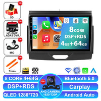 Autoradio Android 15 Ford Everest et Ranger 2015-2018 CarPlay Sans Fil GPS 4G