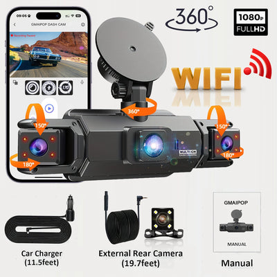 Dashcam 4 Canaux WiFi 1080P Vision Nocturne