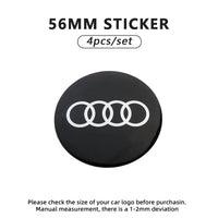 Cache-Moyeux Audi A3 A4 RS3 56mm 60mm 65mm Emblème — vue de face