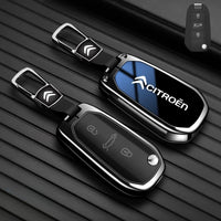 Étui de Protection Clé Citroën C1 C2 C3 C4 C5 C6 VTS Xsara C-Crosser Berlingo Jumpy Alliage de Zinc Noir ou Bleu