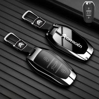 Étui de Protection Clé Citroën C1 C2 C3 C4 C5 C6 VTS Xsara C-Crosser Berlingo Jumpy Alliage de Zinc Noir ou Bleu