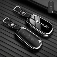 Étui de Protection Clé Citroën C1 C2 C3 C4 C5 C6 VTS Xsara C-Crosser Berlingo Jumpy Alliage de Zinc Noir ou Bleu