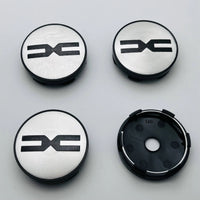 Cache-Moyeux 60 mm Avec Emblème Dacia Spring Duster Lot de 4 Noir ou Argent