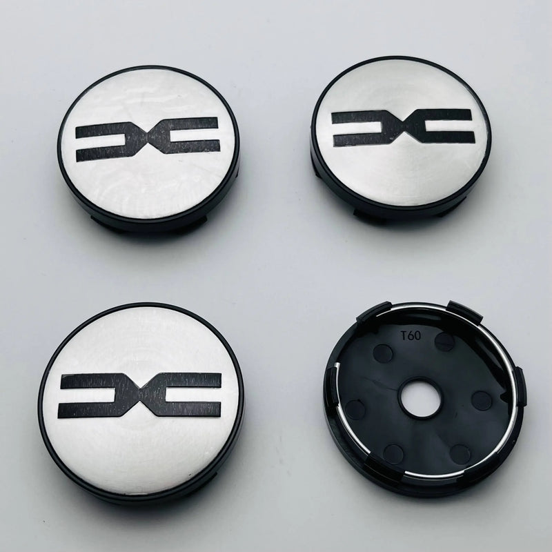 Cache-Moyeux 60 mm Avec Emblème Dacia Spring Duster Lot de 4 Noir ou Argent