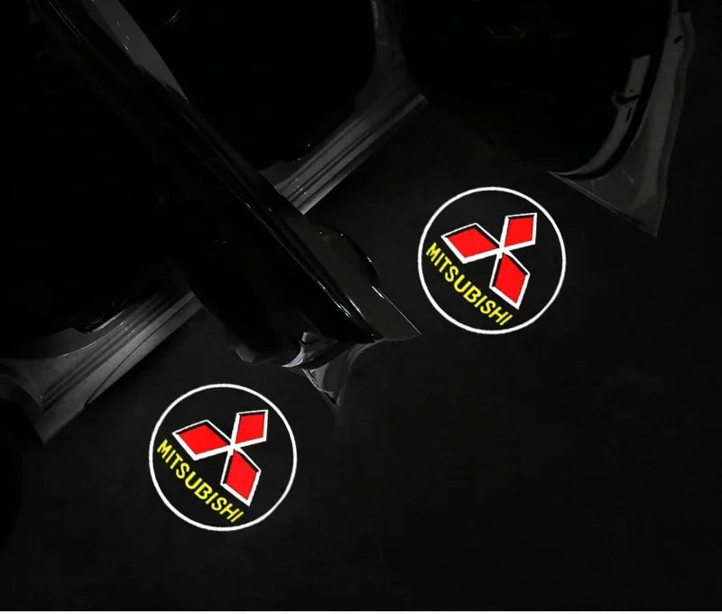 Projecteur de Porte Mitsubishi sans Fil Logo LED pour Pajero Outlander XL Montero Lancer Triton L200