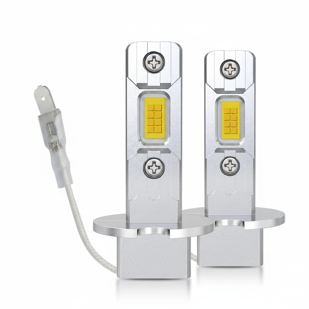 Ampoules LED H1 H3 pour BMW 100W, paire, fond blanc studio