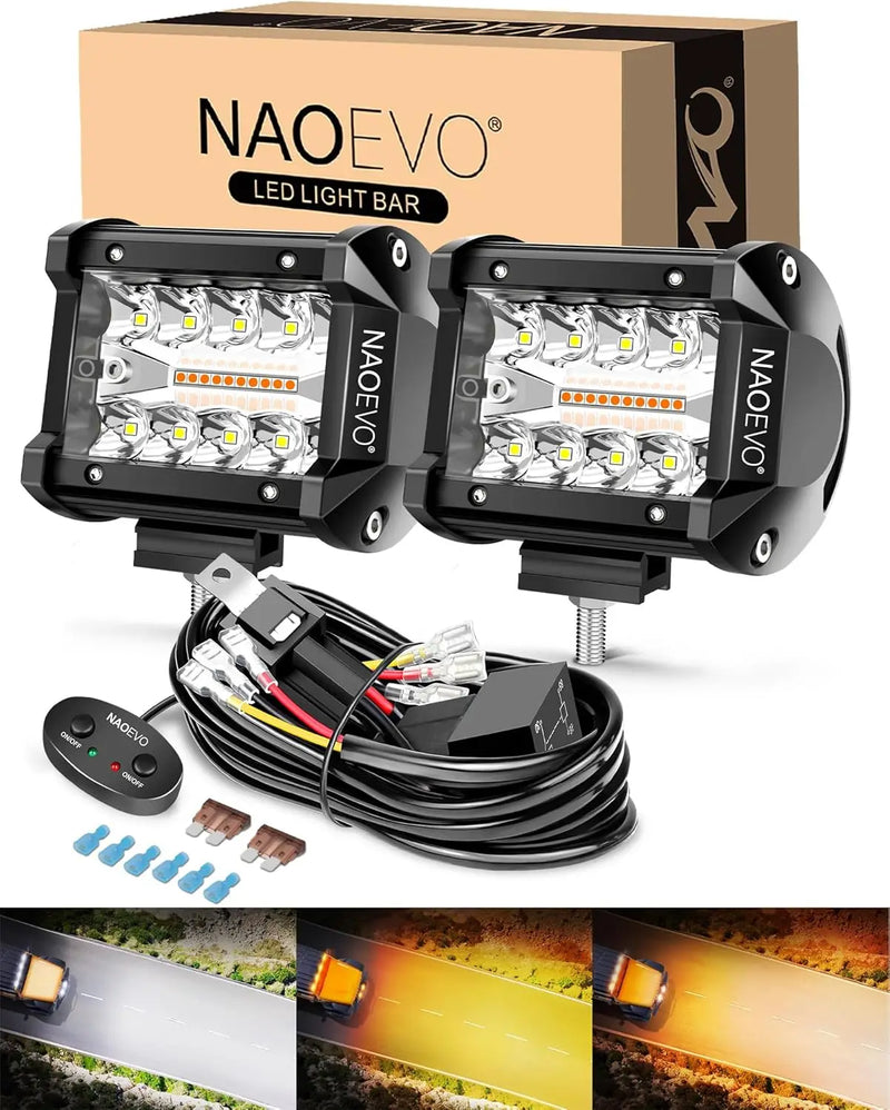 Phares de Travail LED 4 Pouces 4x4 Lot de 2