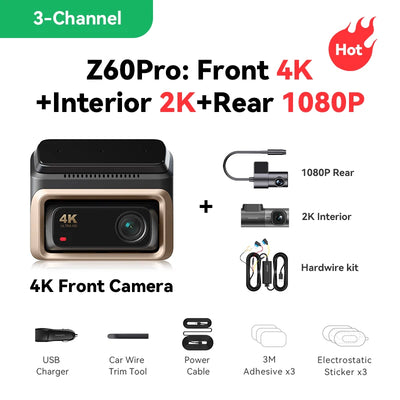 Dashcam DDPAI Z60 Pro 4K 3 Canaux GPS