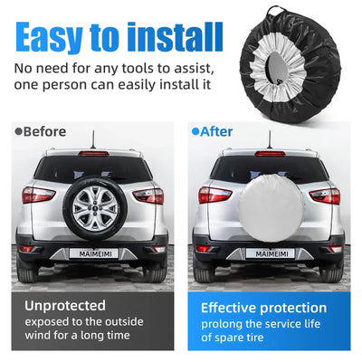 Housse de Protection Pneu de Secours Voiture SUV Oxford