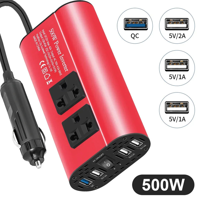 Convertisseur 12V 220V Voiture Allume-Cigare 400 W 500 W USB