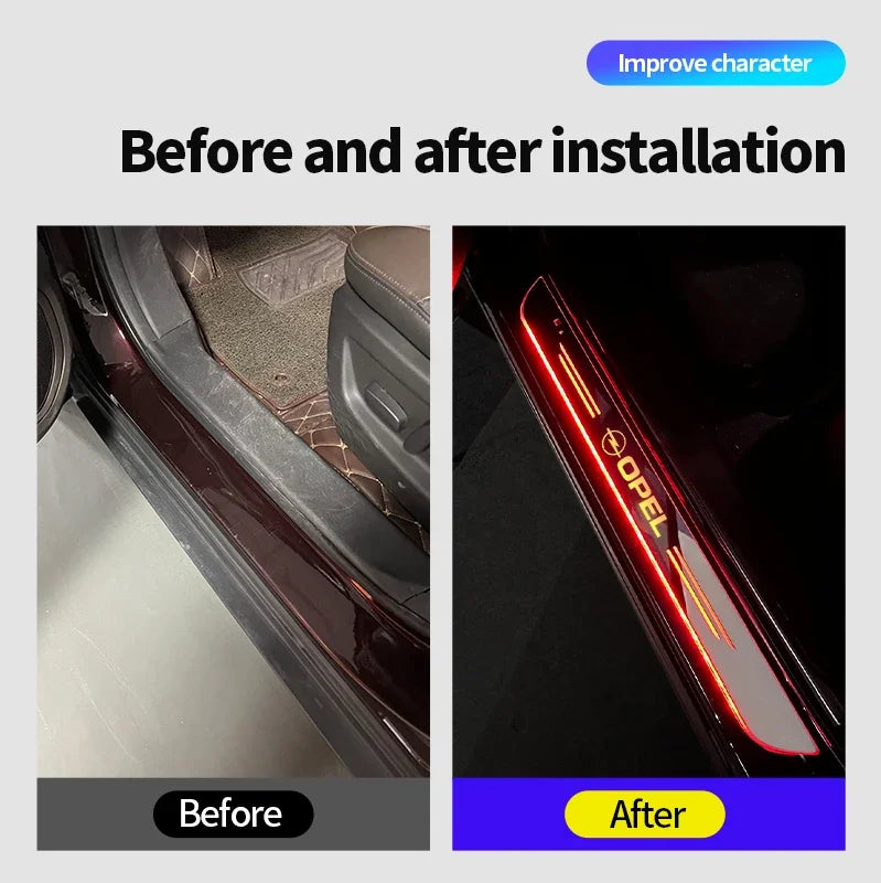 Seuil de Porte LED Acrylique Opel Astra Corsa Zafira Mokka Vectra