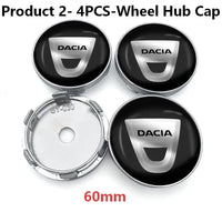 Cache-Moyeux Dacia 60 mm 56 mm Sandero Duster Jogger Lot de 4