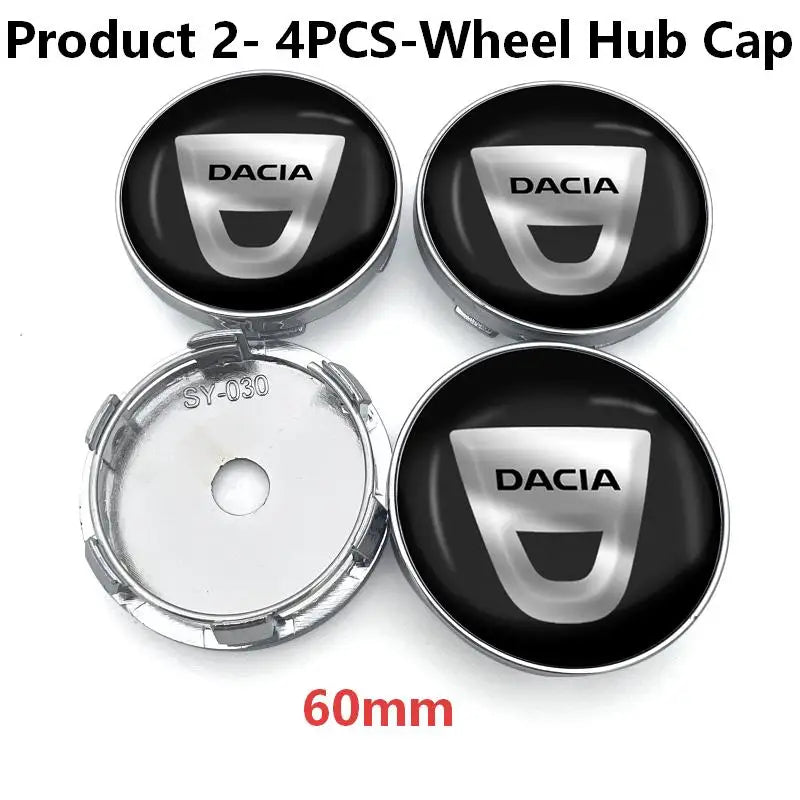 Cache-Moyeux Dacia 60 mm 56 mm Sandero Duster Jogger Lot de 4