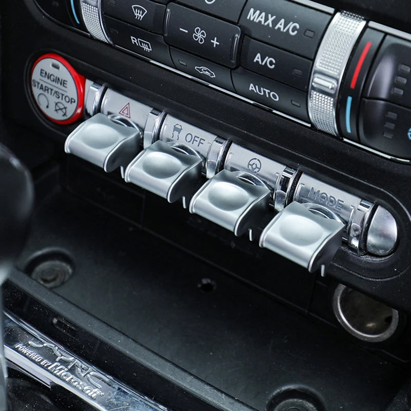 Cache Boutons Console Ford Mustang 2015-2020 Kit 4 Pièces