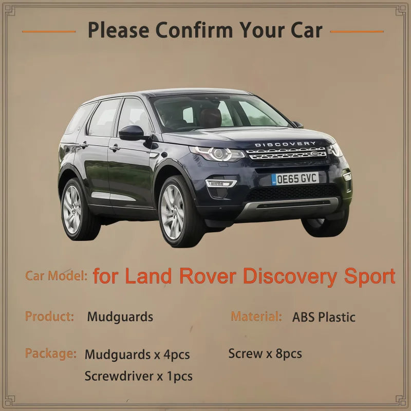 Bavettes Garde-Boue Land Rover Discovery Sport L550 2015-2019 Jeu de 4
