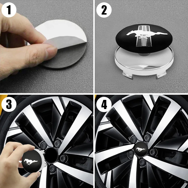 Cache-Moyeux Ford Fiesta Focus Mondeo Mustang 56mm 60mm — vue arrière