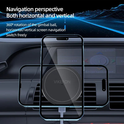 Support Téléphone Magnétique VIKEFON Chargeur Induction 15W