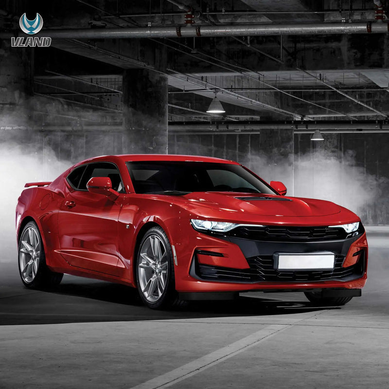 Phares LED Chevrolet Camaro SS RS 2019-2024 Double Lentille Feux de Jour Clignotants Ambre