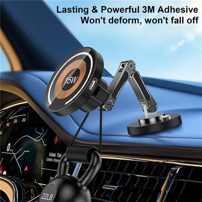 Support Téléphone Magnétique Voiture Chargeur Induction 15W