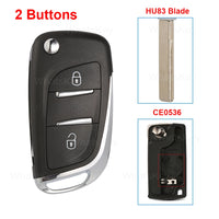 Coque de Clé Peugeot 207 307 308 508 Citroën C3 C4 Télécommande à Rabat 2 ou 3 Touches