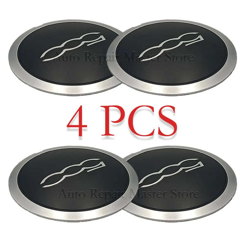 Cache-Moyeux Fiat 500 133mm Anti-Poussière Kit 4 — gros plan