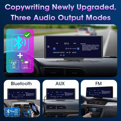 Dashcam Srnubi 10,26 Pouces 4K CarPlay Android Auto