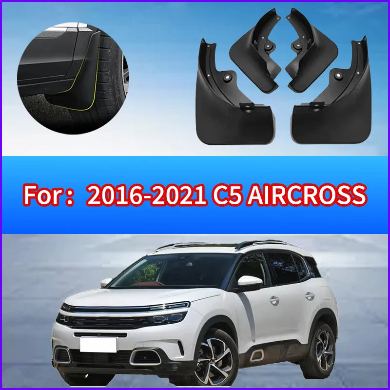 Garde-Boue Citroën C5 Aircross 2016-2021 Jeu de 4 Bavettes Avant et Arrière en PP Souple