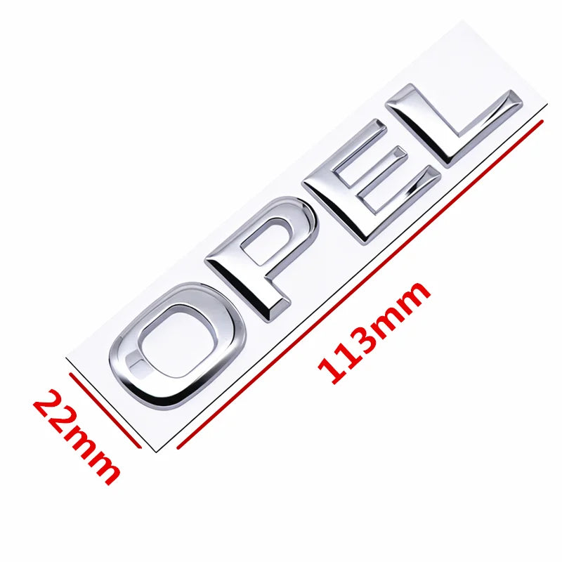 Logo Opel et Corsa Lettres 3D en Métal Emblème Autocollant pour Coffre Arrière Noir ou Argent