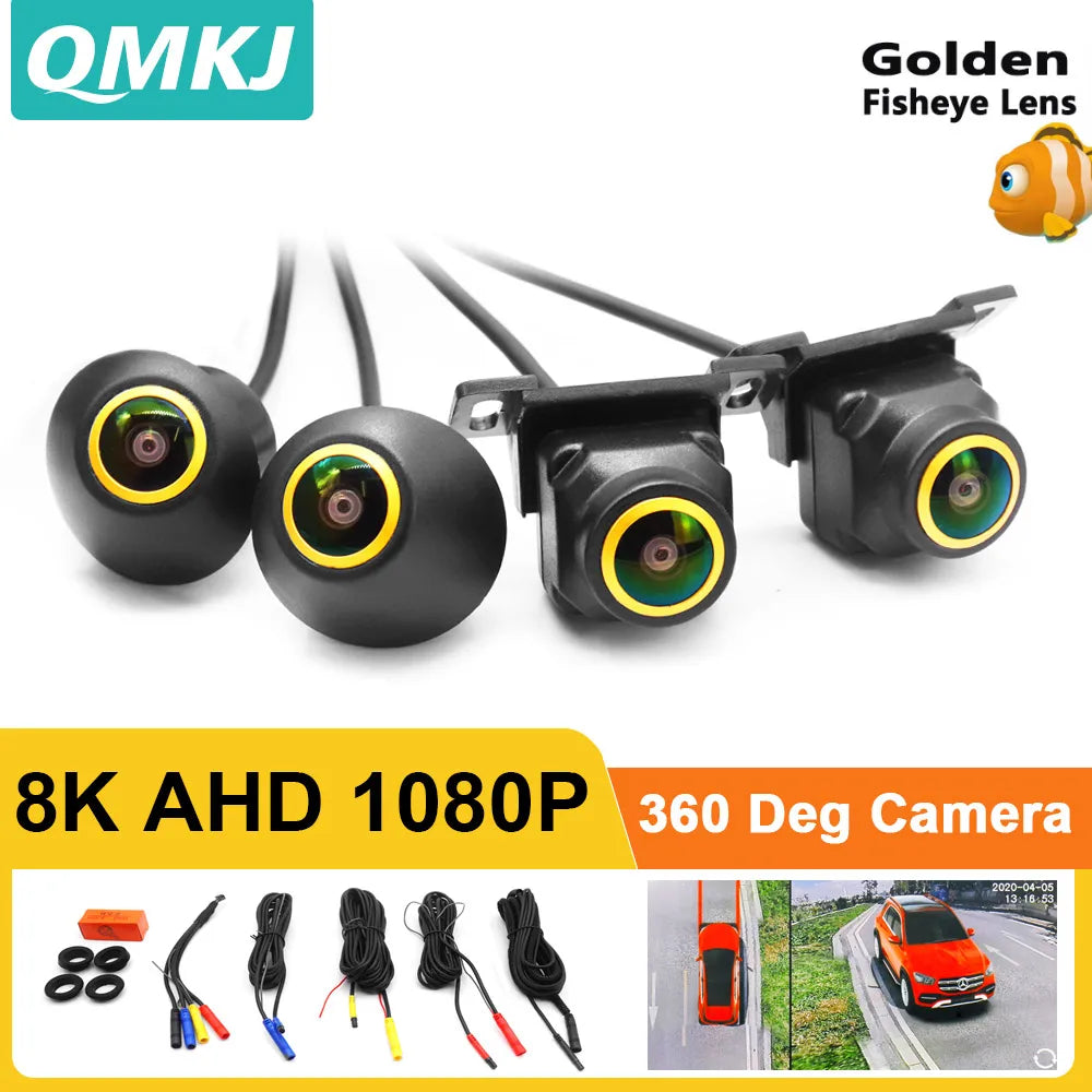 Caméra de Recul 360° AHD 1080P Kit 4 Caméras Vue Panoramique