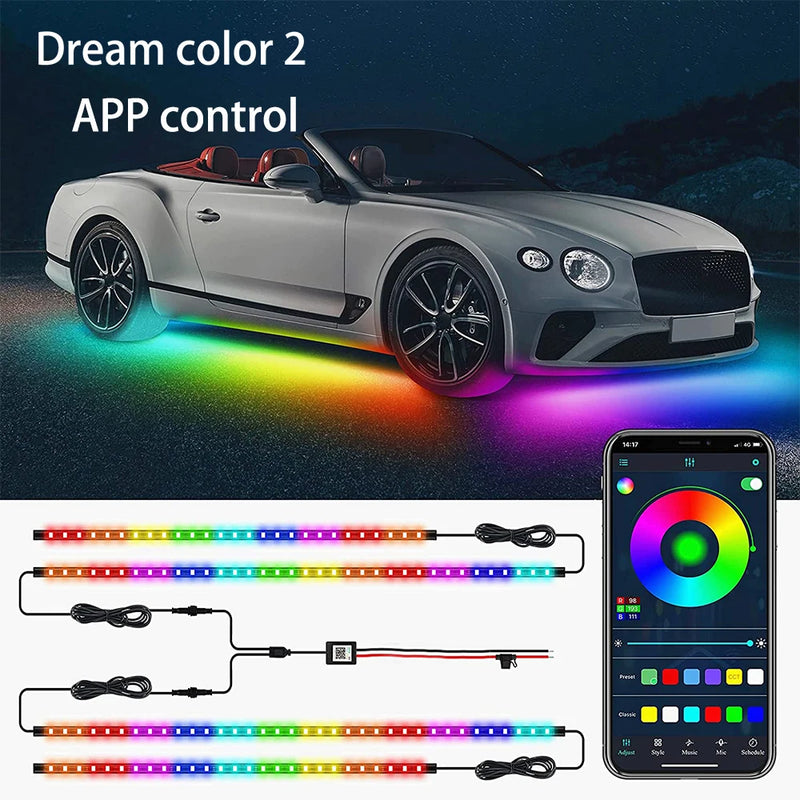 Éclairage d'Ambiance Néon 4 en 1 RGB Sous Caisse