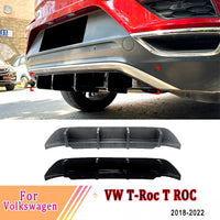 Diffuseur de Pare-Chocs Arrière Volkswagen T-Roc 2018-2022 Version Standard Noir Brillant ou Look Carbone