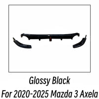 Diffuseur Arrière Mazda 3 Axela 2020-2025 Noir Brillant 3 Pièces