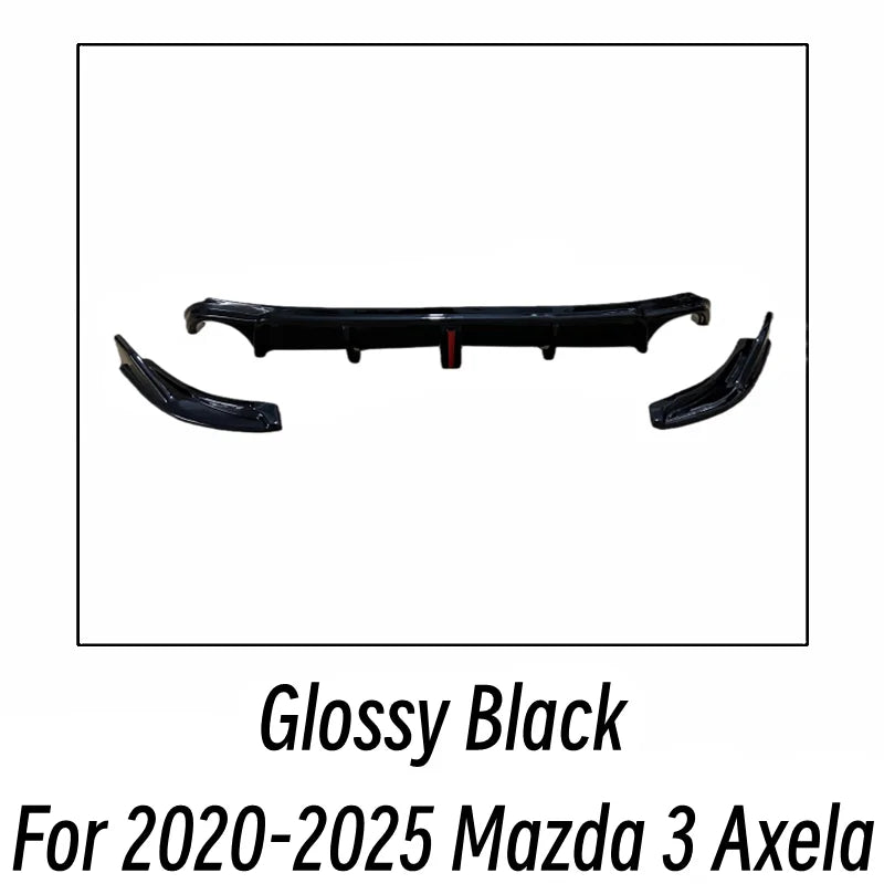 Diffuseur Arrière Mazda 3 Axela 2020-2025 Noir Brillant 3 Pièces
