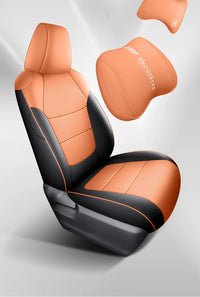 Housses de Siège Cuir Toyota RAV4 2020-2023 Sur Mesure 5 ou 9 Pièces Orange Vert Gris Noir