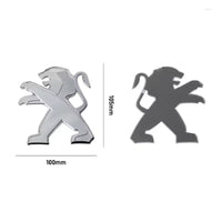 Logo Lion Peugeot en ABS 3D, Emblème de Capot et de Coffre 75, 80, 83, 105 ou 115 mm, Noir Brillant ou Argent