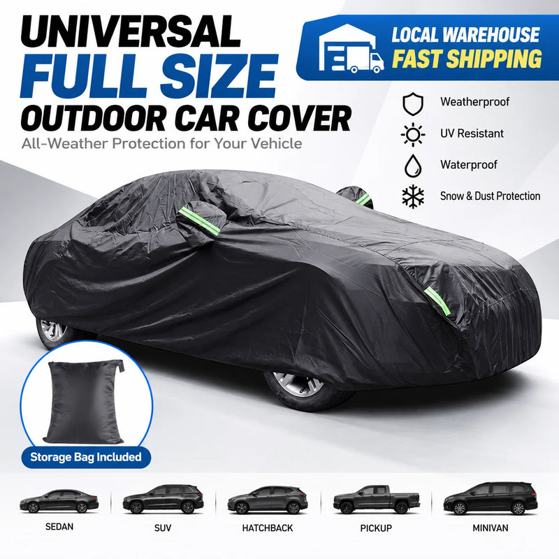 Bâche de Protection Voiture Universelle Imperméable Noire XL XXL