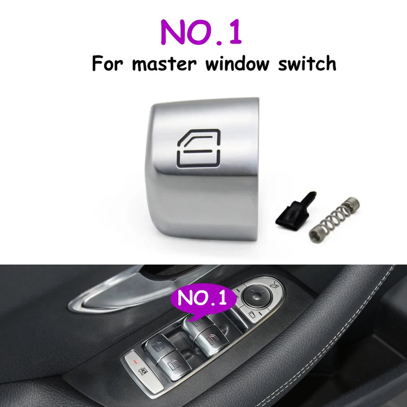 Cache-Boutons Lève-Vitre Mercedes W205 W213 W222 GLC — détail de fixation
