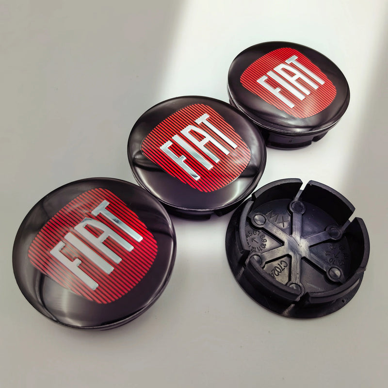 Cache-Moyeux Fiat 500 50mm Anti-Poussière 4 Pièces — vue de trois quarts