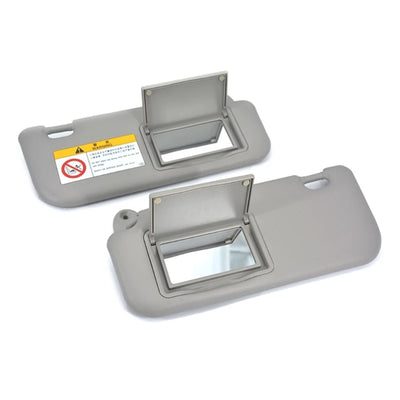 Pare-Soleil Voiture Beige ou Gris avec Miroir de Courtoisie