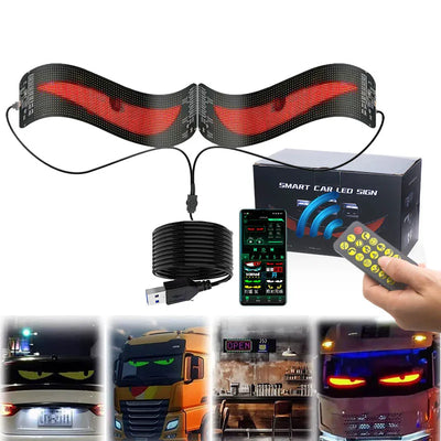 Écran LED Pliable de Pare-Brise Yeux du Diable Voiture Camion