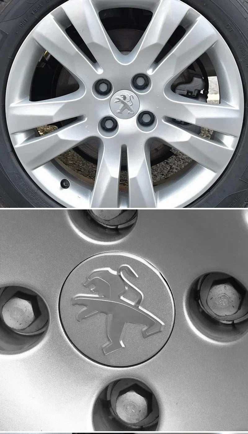 Cache-Moyeux Peugeot 60 mm Lion 2021 ou Classique Lot de 4