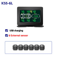 Capteur de Pression des Pneus Solaire TPMS 6 ou 8 Roues Écran LCD