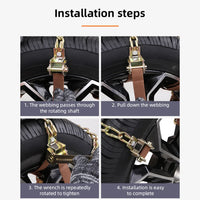 Universal Steel Snow Chains for Cars 175–265 mm