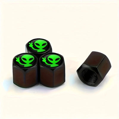 Bouchons de Valve Universels Alien Vert Aluminium