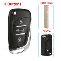 Coque de Clé Peugeot 207 307 308 508 Citroën C3 C4 Télécommande à Rabat 2 ou 3 Touches