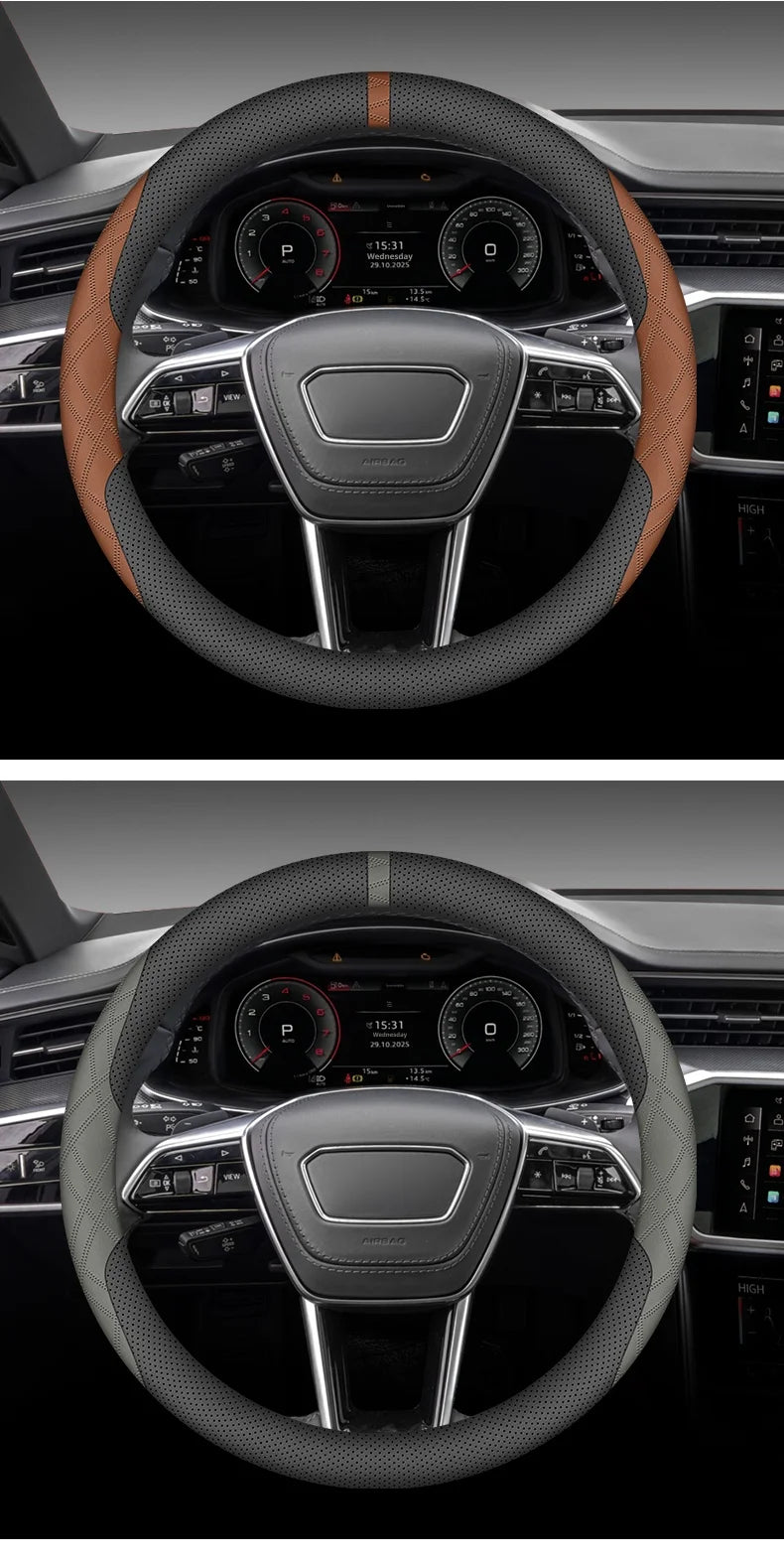 Couvre Volant Toyota Camry, RAV4, Highlander, Avalon, Sienna, Venza en Cuir Nappa Perforé, 8 Coloris