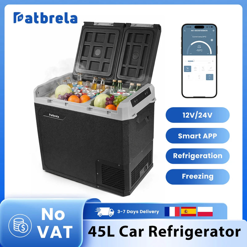Réfrigérateur de Voiture Patbrela 20 L 40 L 45 L Compresseur 12/24 V avec Contrôle par Application