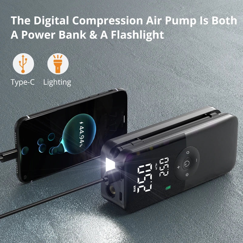 Gonfleur de Pneu Sans Fil Rechargeable CARSUN 94 PSI